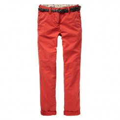 Scotch R'belle Chino in rot mit Ledergürtel